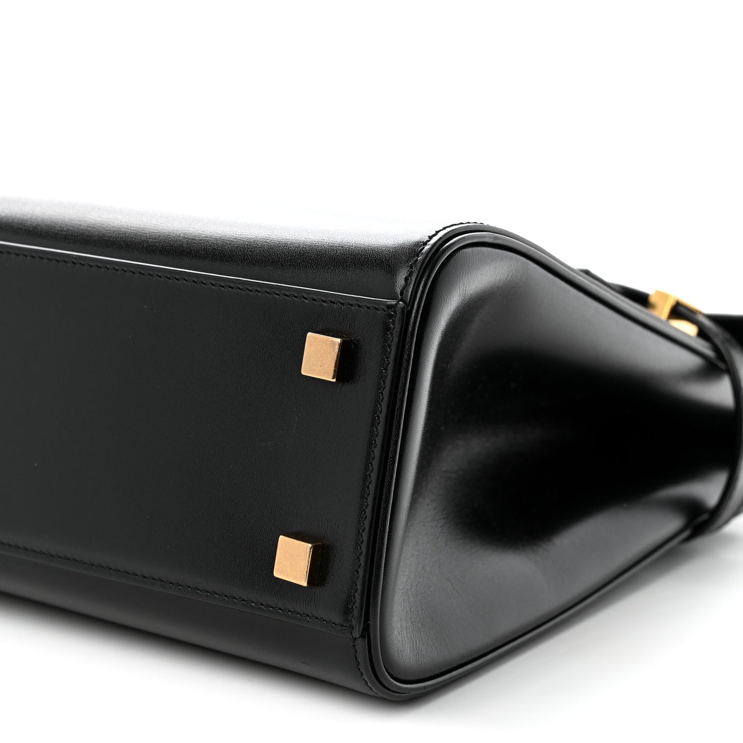 Smooth Calfskin Manhattan Top Handle Black