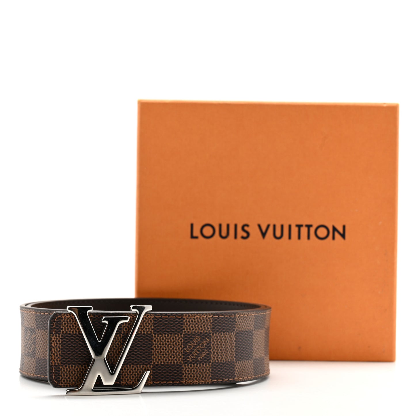 Damier Ebene 40mm LV Initiales Belt 80 32