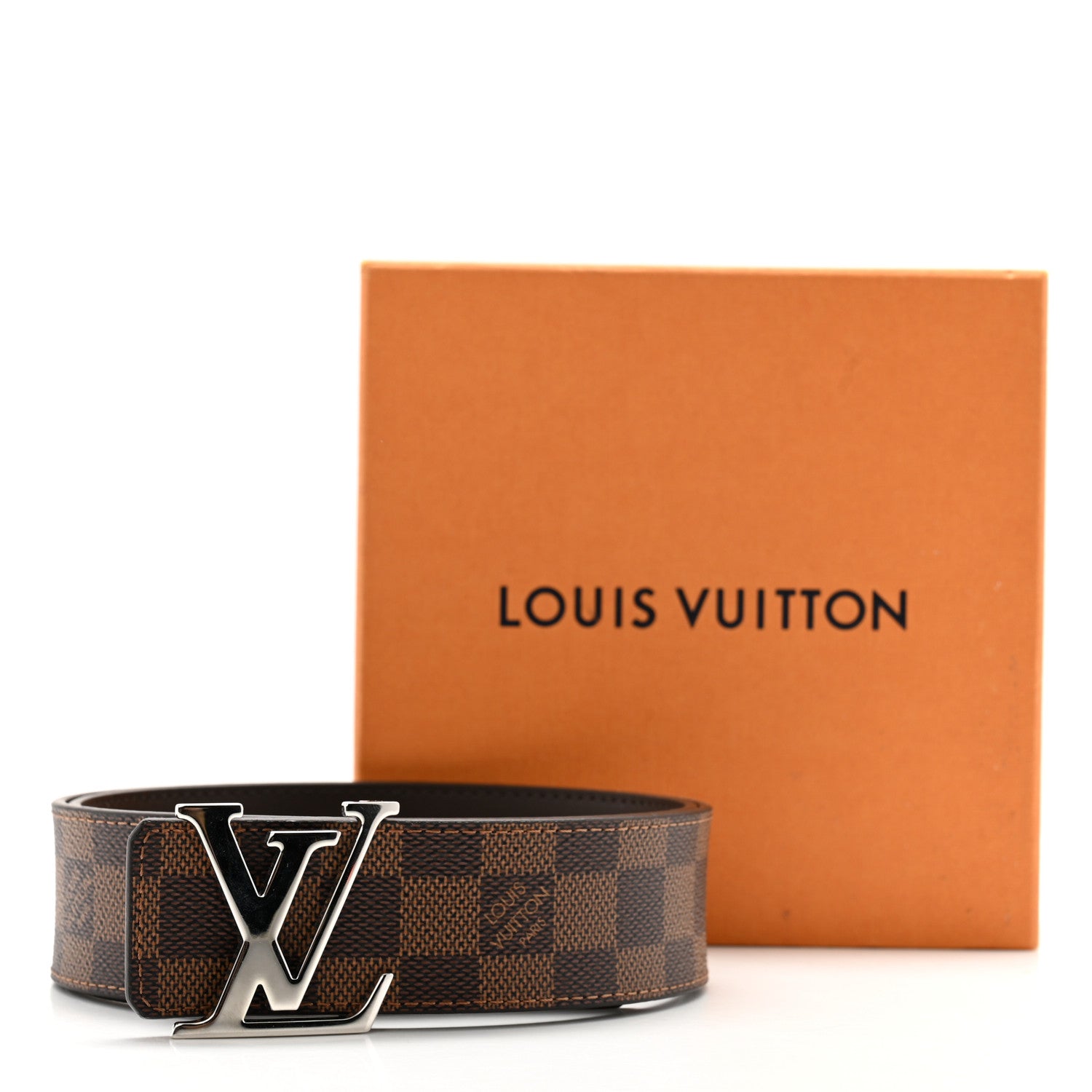Louis Vuitton Damier Ebene 40mm LV Initiales Belt 80 32 7 of 7