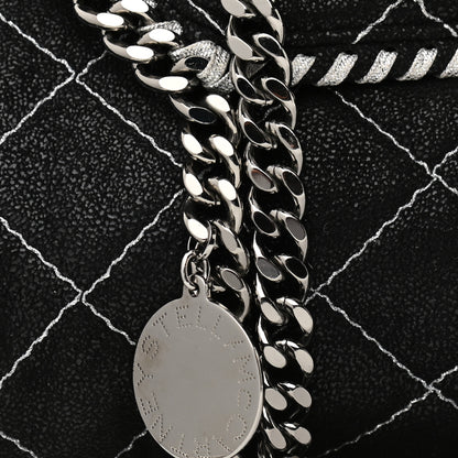Stella McCartney Metallic Shaggy Deer Quilted Small Falabella Tote Black 7 of 9