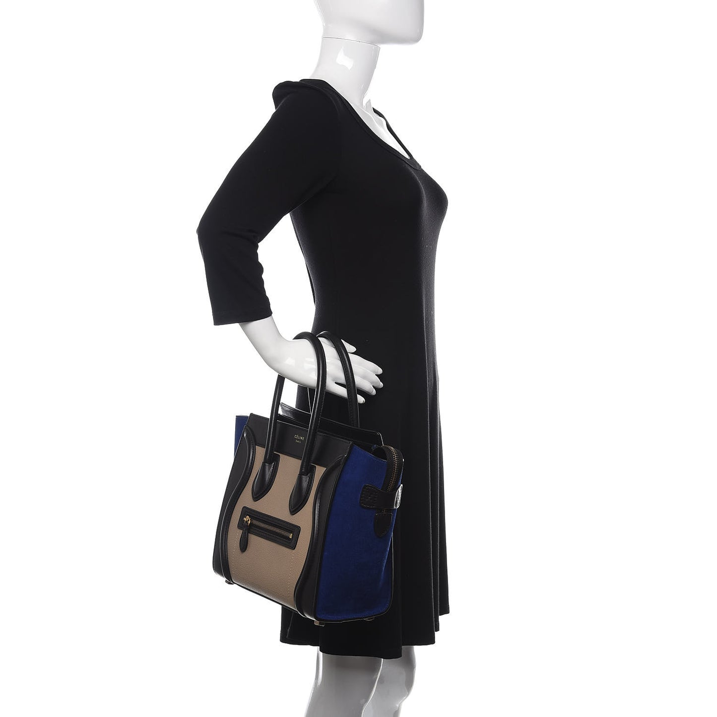Elephant Calfskin Suede Micro Tri-Color Luggage Sand