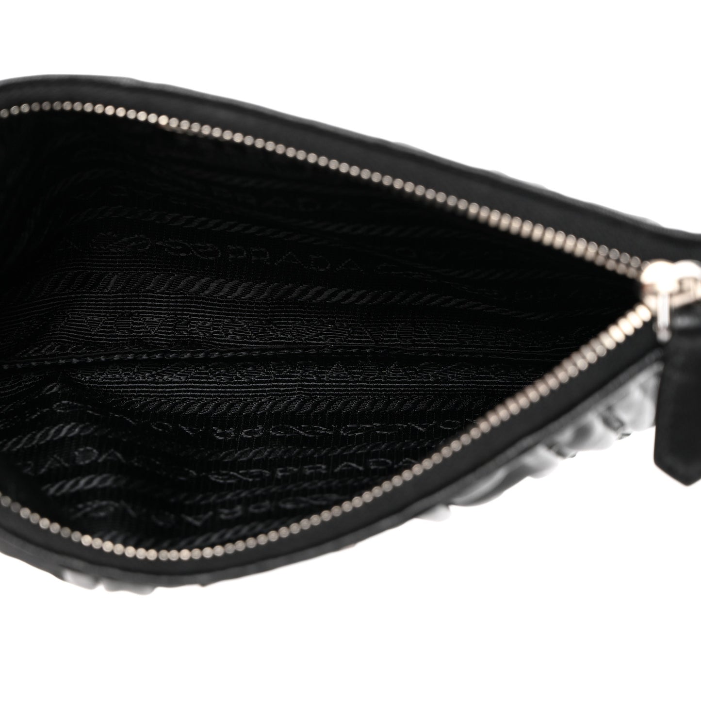 Nappa Gaufre Small Zip Pouch Nero Black