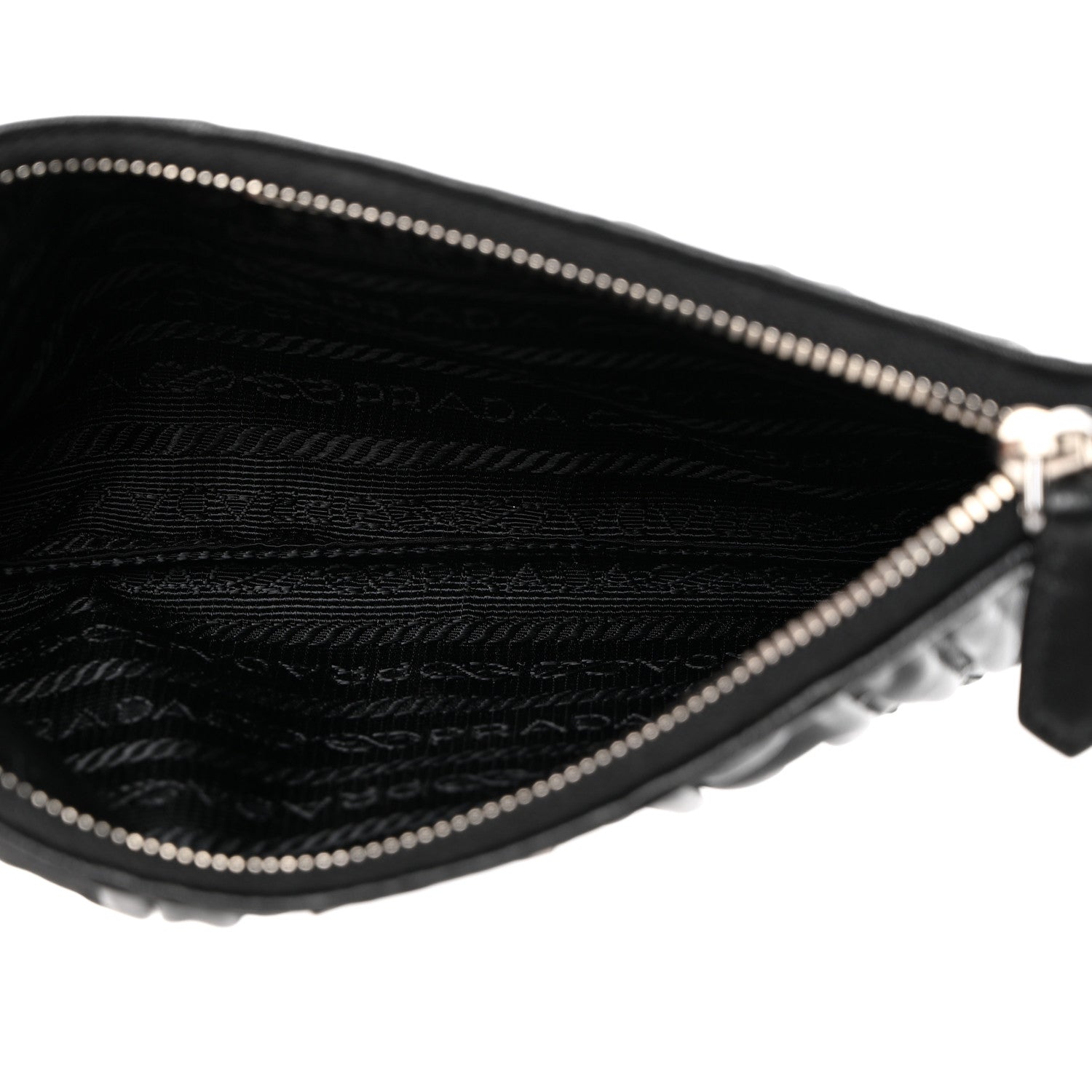 Prada Nappa Gaufre Small Zip Pouch Nero Black 5 of 9