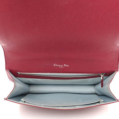 Christian Dior Grained Calfskin Large Diorama Flap Bag Burgundy 4 of 11