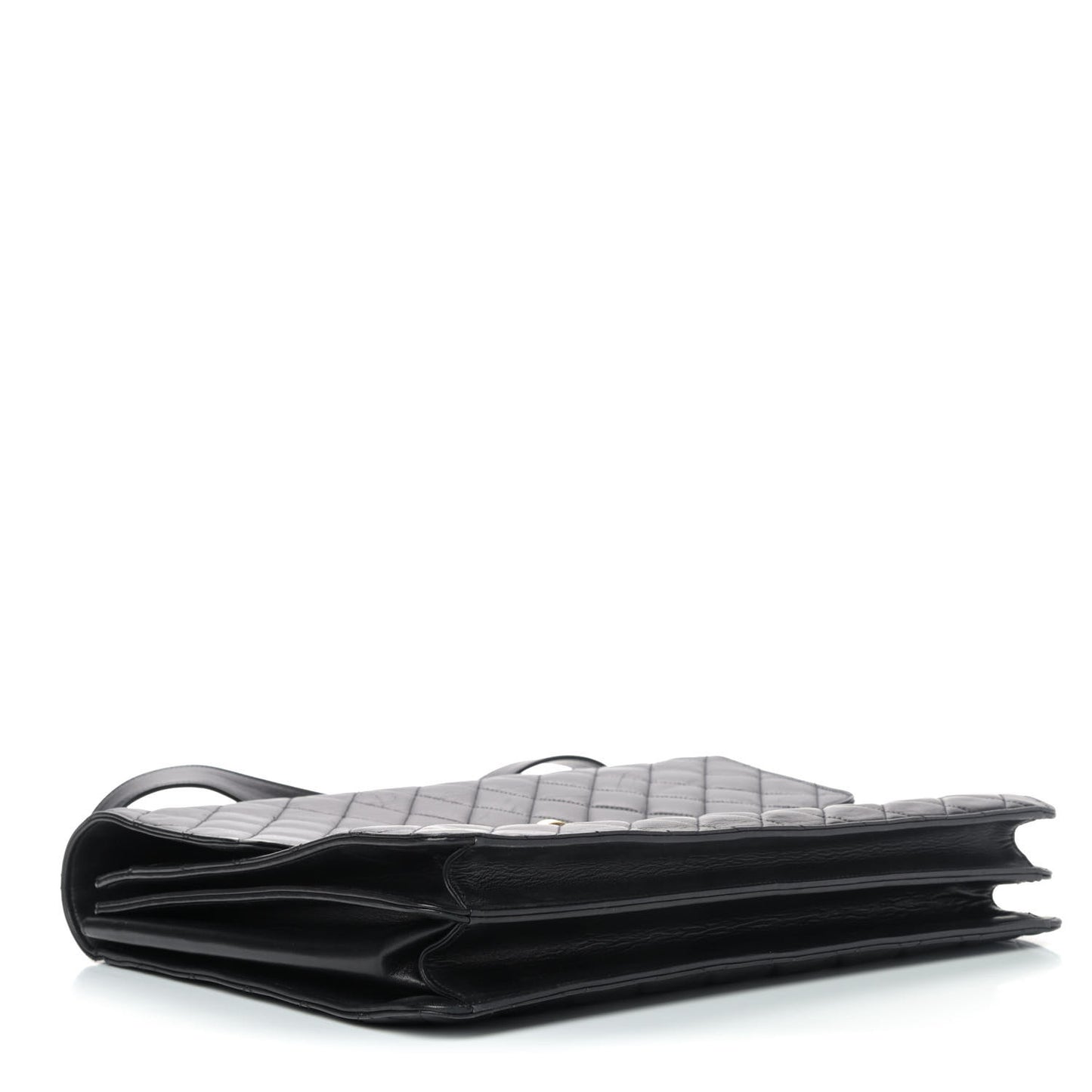 Lambskin Quilted Briefcase Bag Black