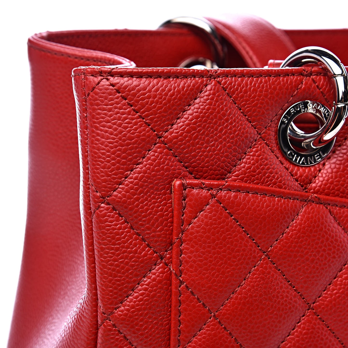Caviar Quilted Grand Shopping Tote GST Red