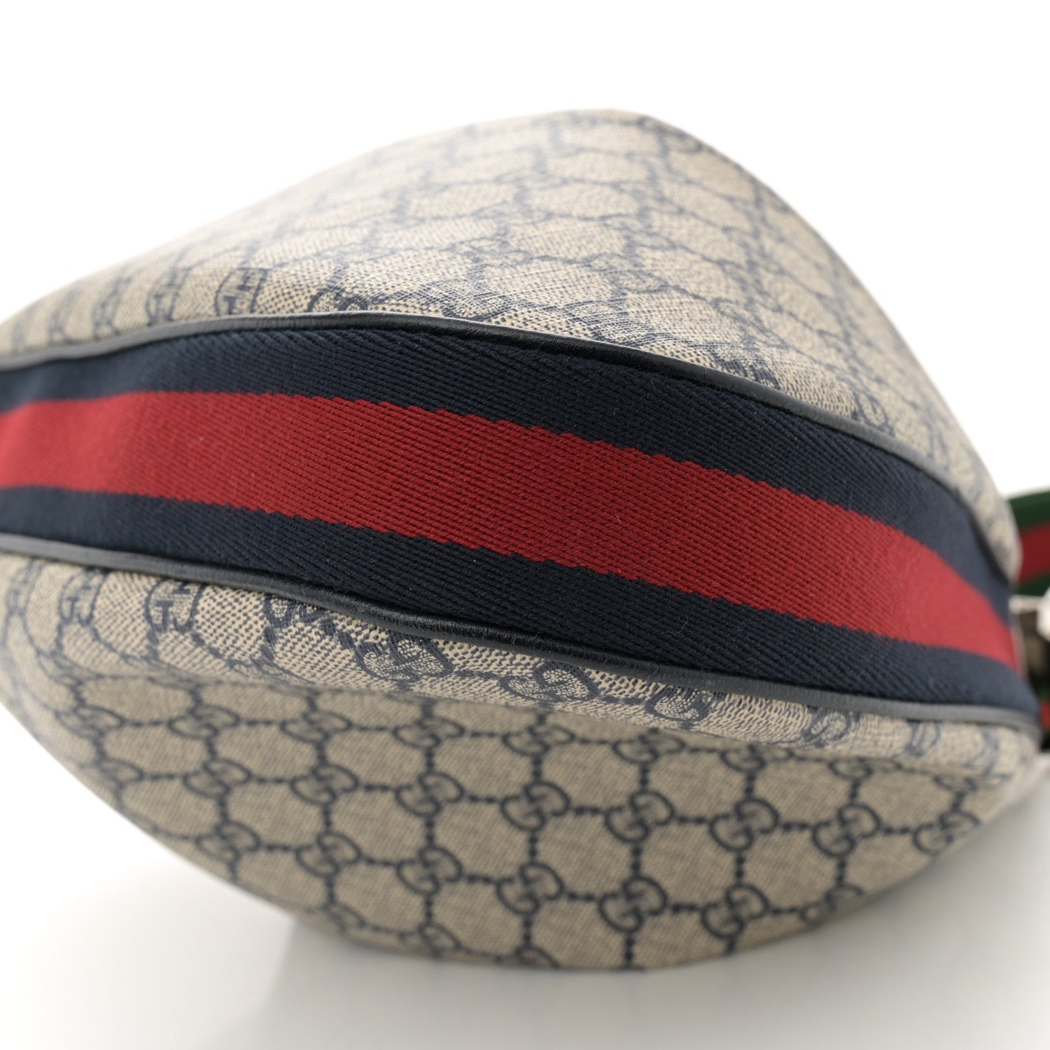 Gucci GG Supreme Monogram Textured Calfskin Web Large Attache Shoulder Bag Beige Blue 10 of 10