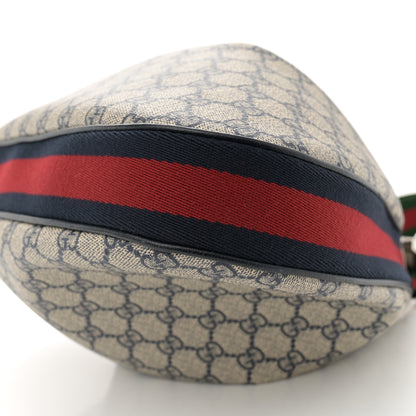 Gucci GG Supreme Monogram Textured Calfskin Web Large Attache Shoulder Bag Beige Blue 10 of 10