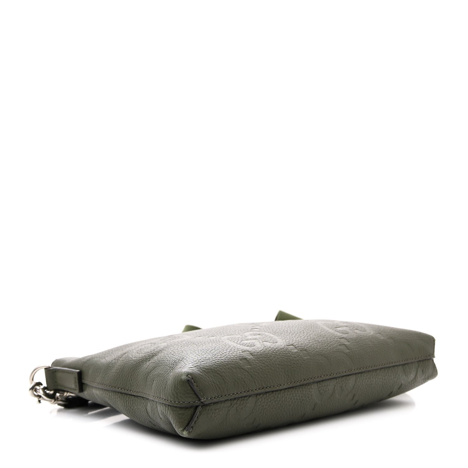 Gucci Piuma Calfskin Jumbo GG Embossed Medium Wristlet Messenger Bag Green 4 of 11