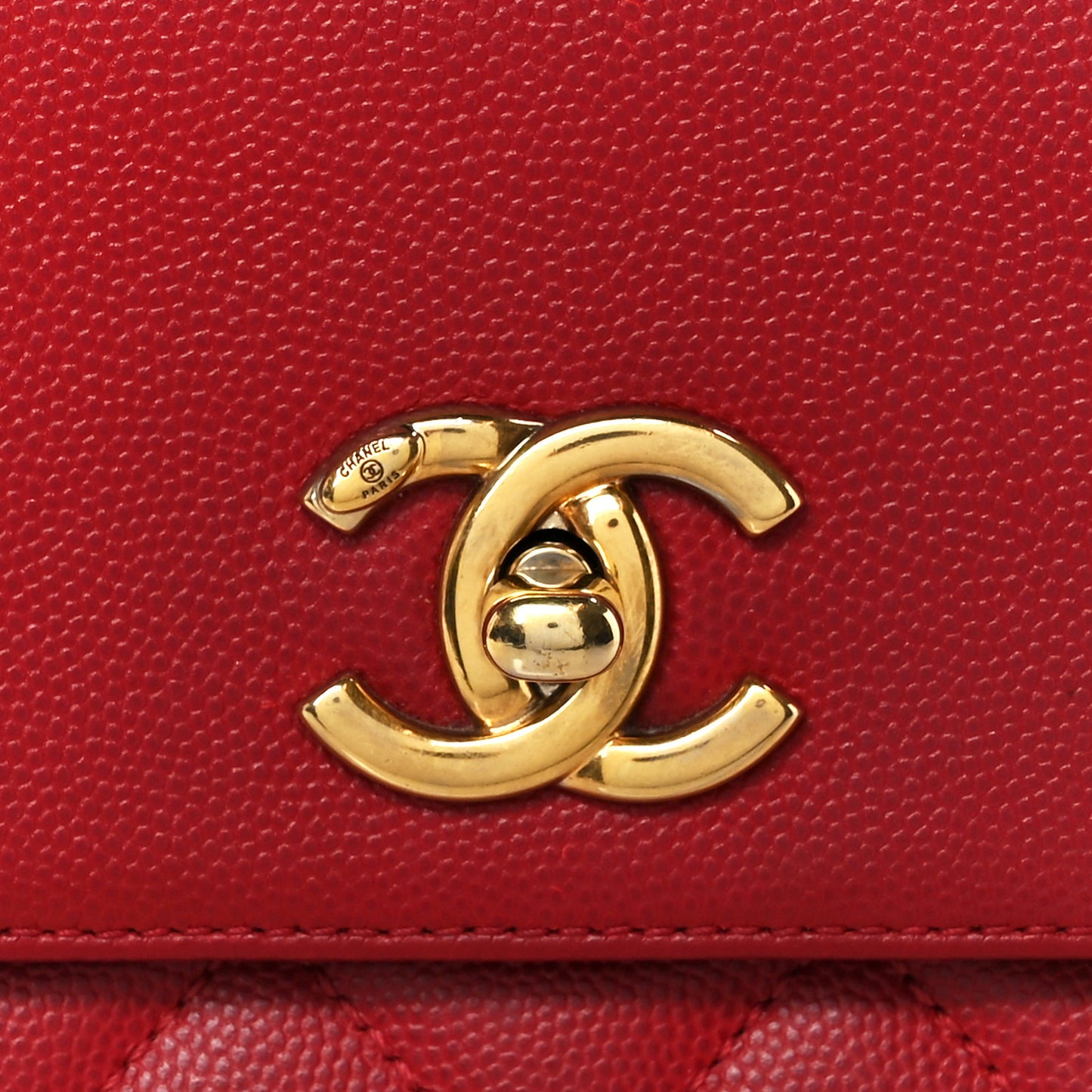 Caviar Quilted Small Business Affinity Flap Red