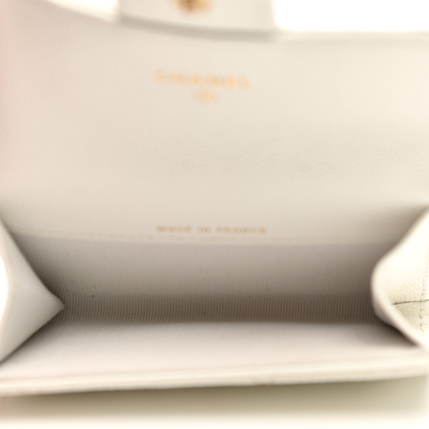 Caviar Quilted Flap Card Holder Wallet White