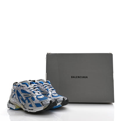 Balenciaga Mesh Rubber Distressed Womens Runner Sneakers 37 Navy White Black Grey 8 of 8