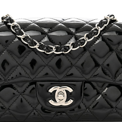 Chanel Patent Calfskin Quilted Mini Rectangular Flap Black 5 of 10