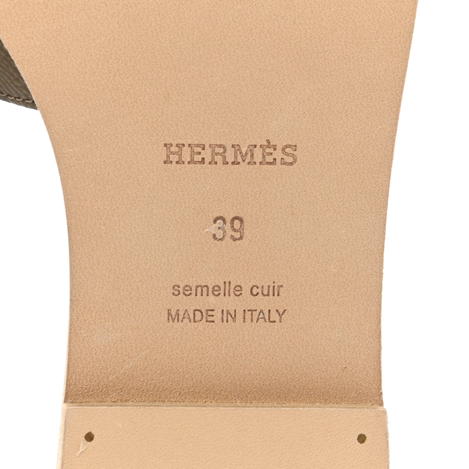 Hermes Epsom Oran Sandals 39 Etoupe 6 of 9