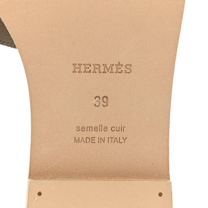 Hermes Epsom Oran Sandals 39 Etoupe 6 of 9