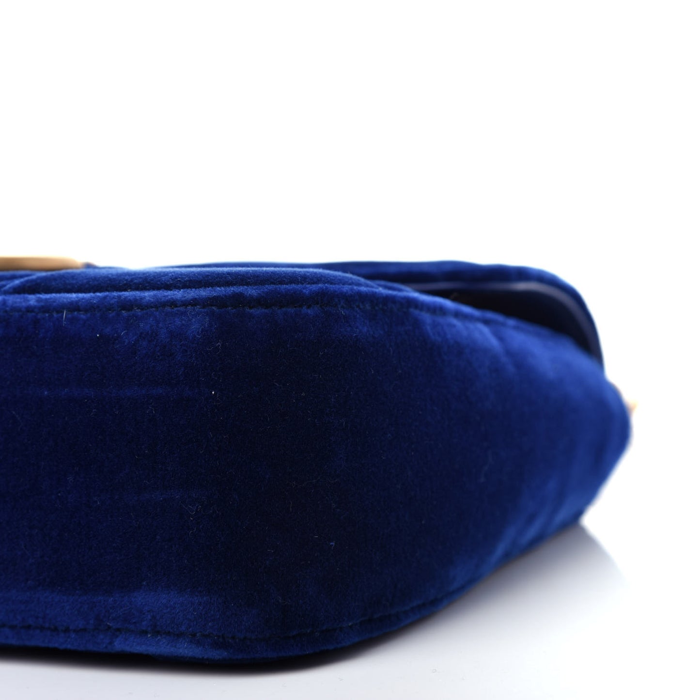 Velvet Matelasse Medium GG Marmont Shoulder Bag Cobalt Blue