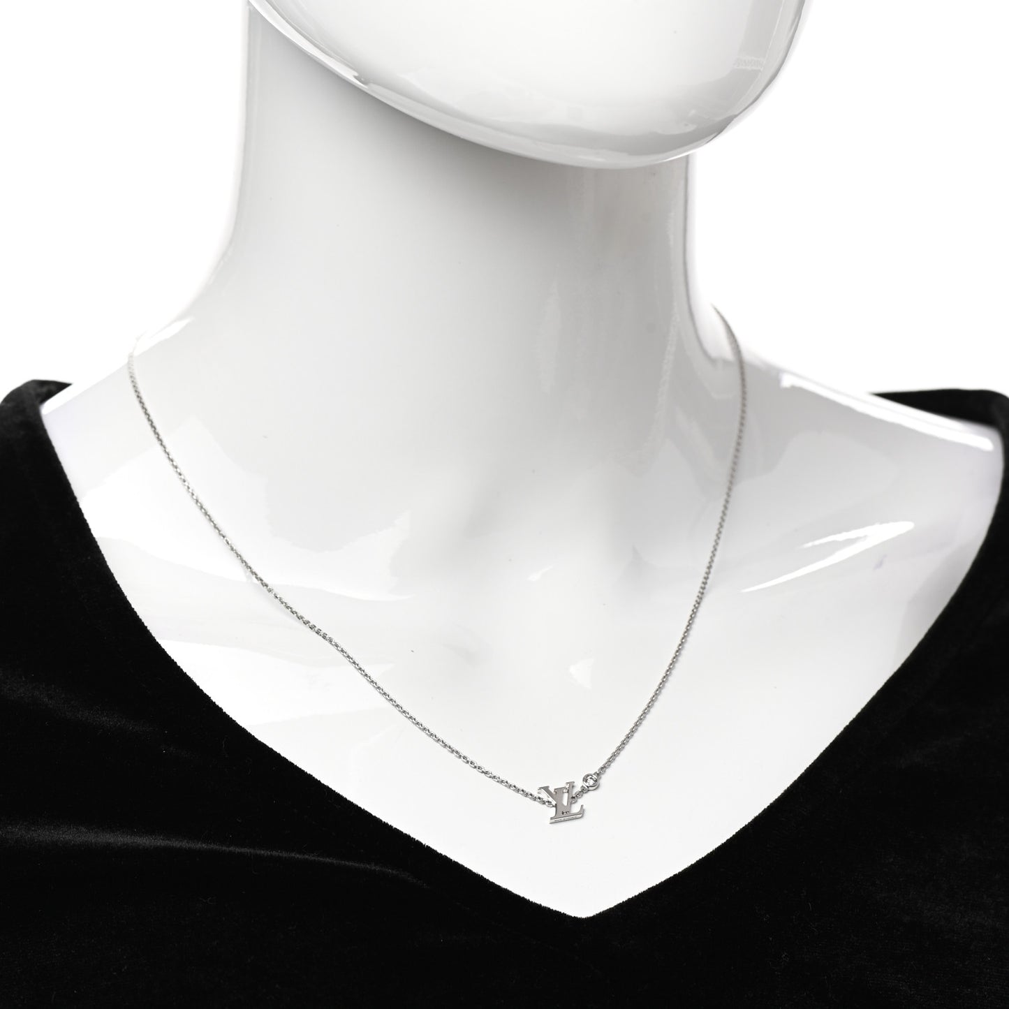 18K White Gold Diamond Idylle Blossom LV Pendant Necklace