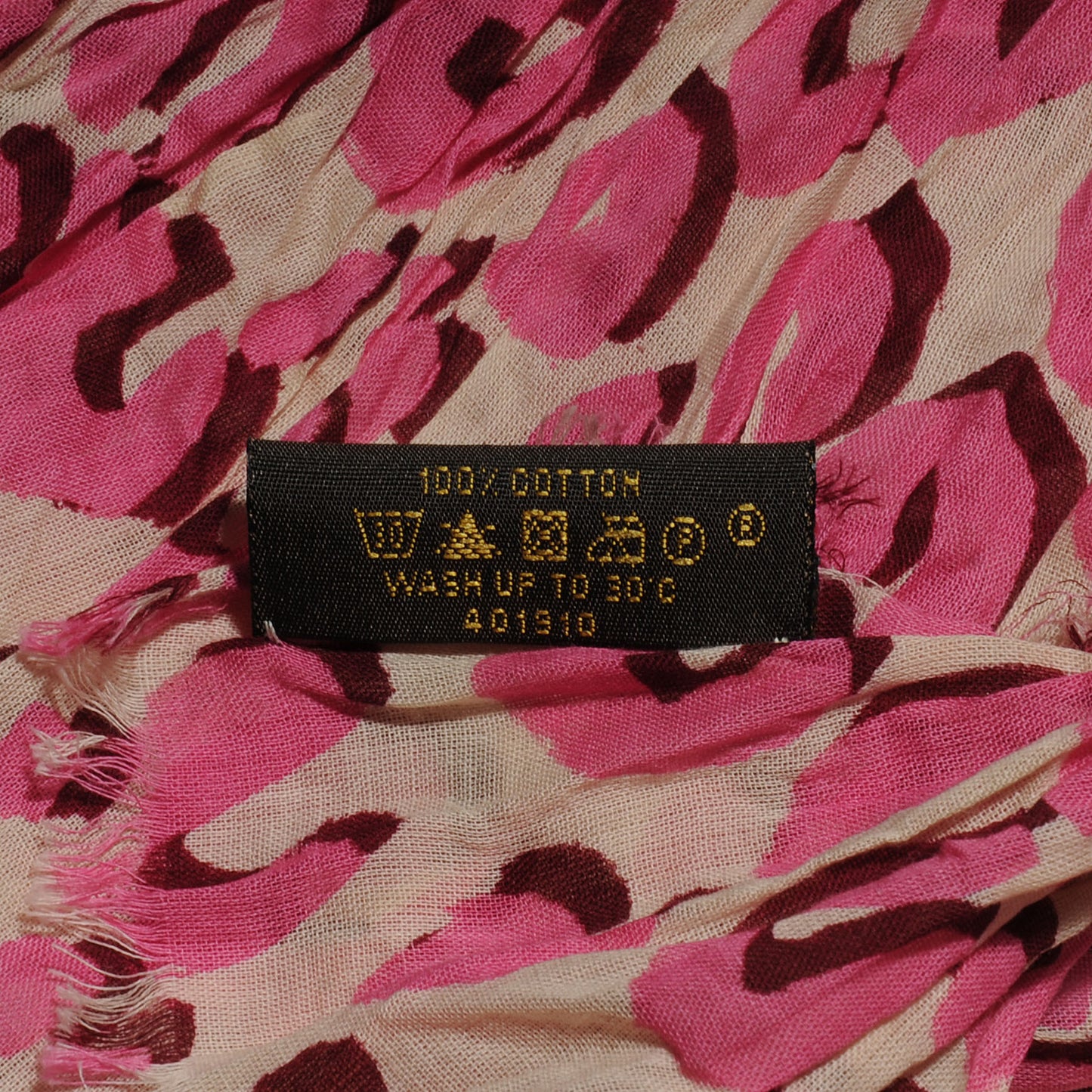 Cotton Leopard Pareo Blanc Corail