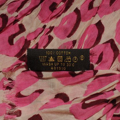 Louis Vuitton Cotton Leopard Pareo Blanc Corail 6 of 7