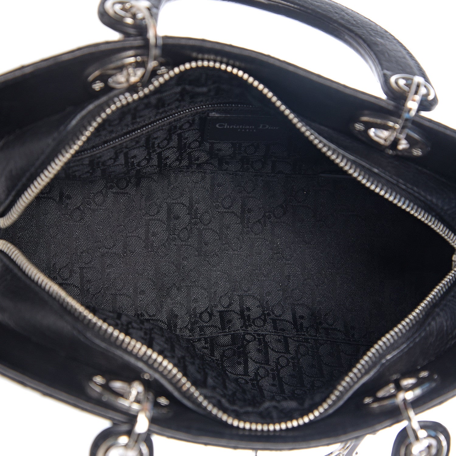 Christian Dior Calfskin Cannage Stitched Small Lady East West Lady Dior Black 4 of 9