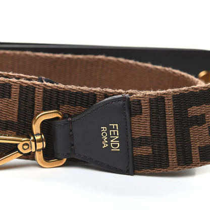 Fendi Ribbon Vitello Century FF 1974 Flat Studded Strap You Fango Marrone Ebano 3 of 4