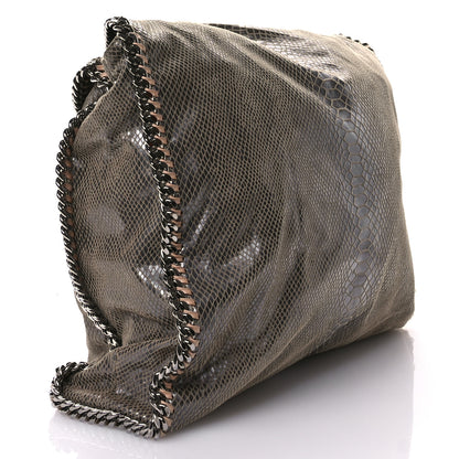 Stella McCartney Metallic Eco Python Large Falabella Tote Dark Grey 4 of 12
