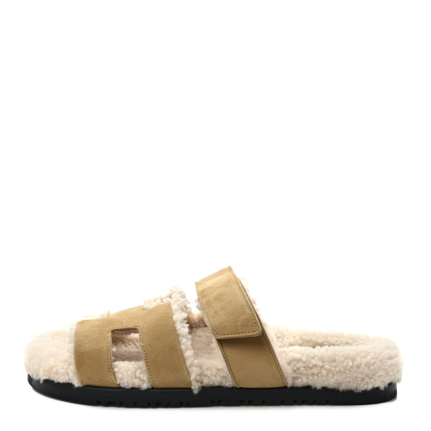 Suede Goatskin Woolskin Womens Chypre Sandals 38 Beige Albatre