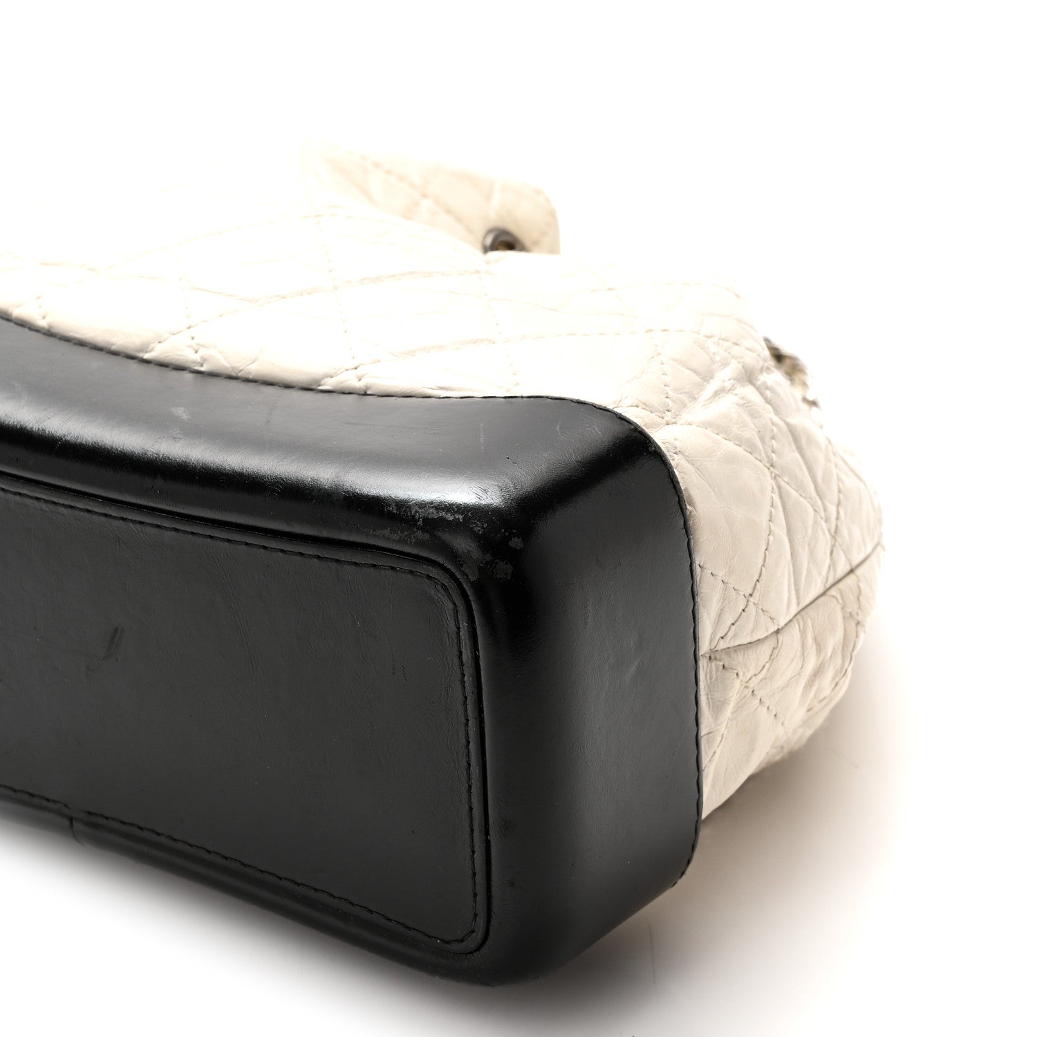 Chanel Aged Calfskin Quilted Gabrielle Backpack Black White Black White 10 of 10