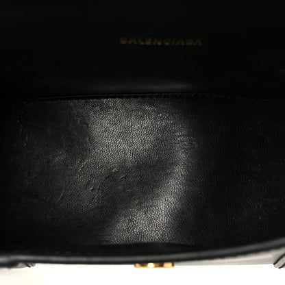 Balenciaga Shiny Box Calfskin Hourglass Top Handle Bag XS Black 5 of 11