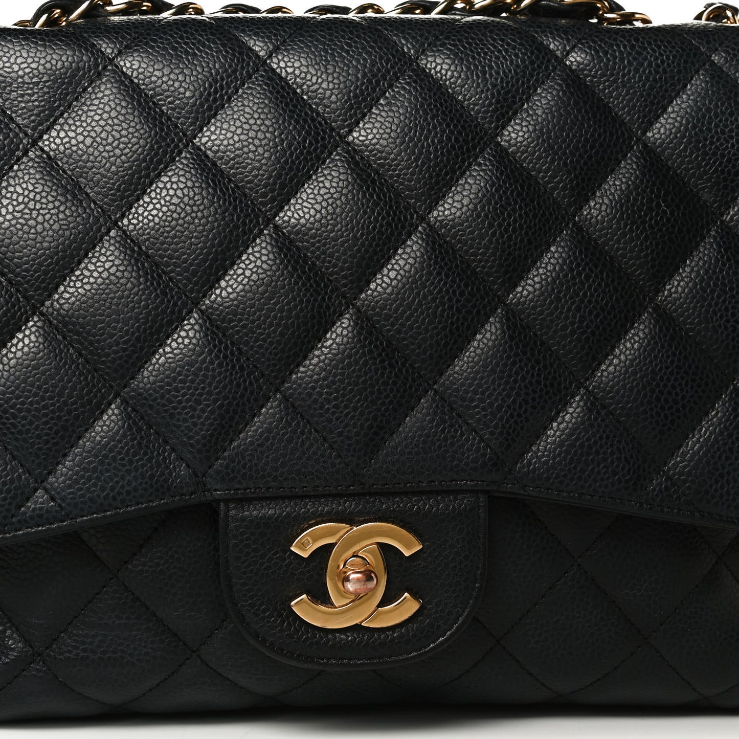 Caviar Quilted Jumbo Single Flap Black