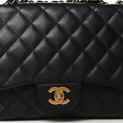 Chanel Caviar Quilted Jumbo Single Flap Black 9 of 11