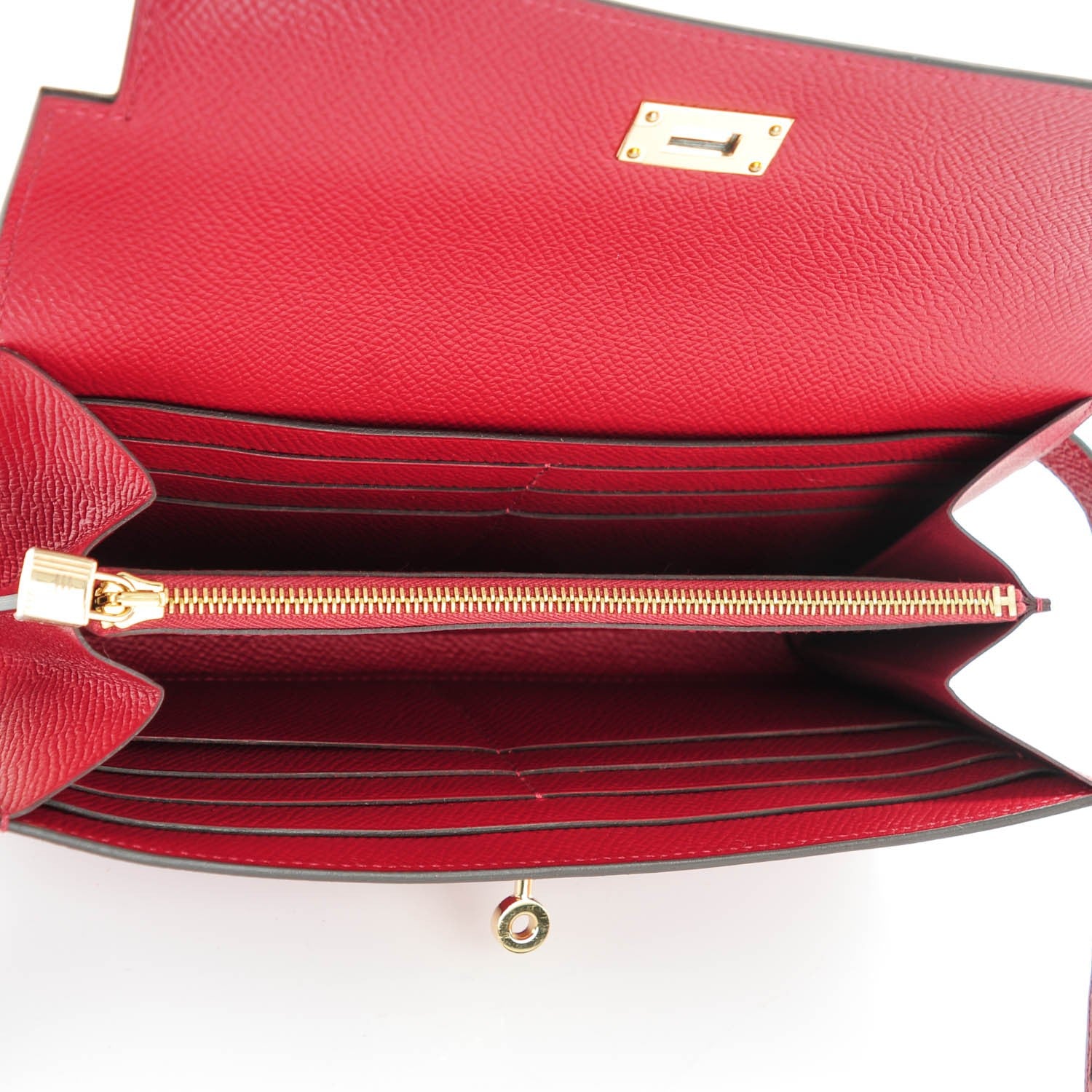Hermes Epsom Kelly Longue Wallet Rouge Grenat 9 of 10