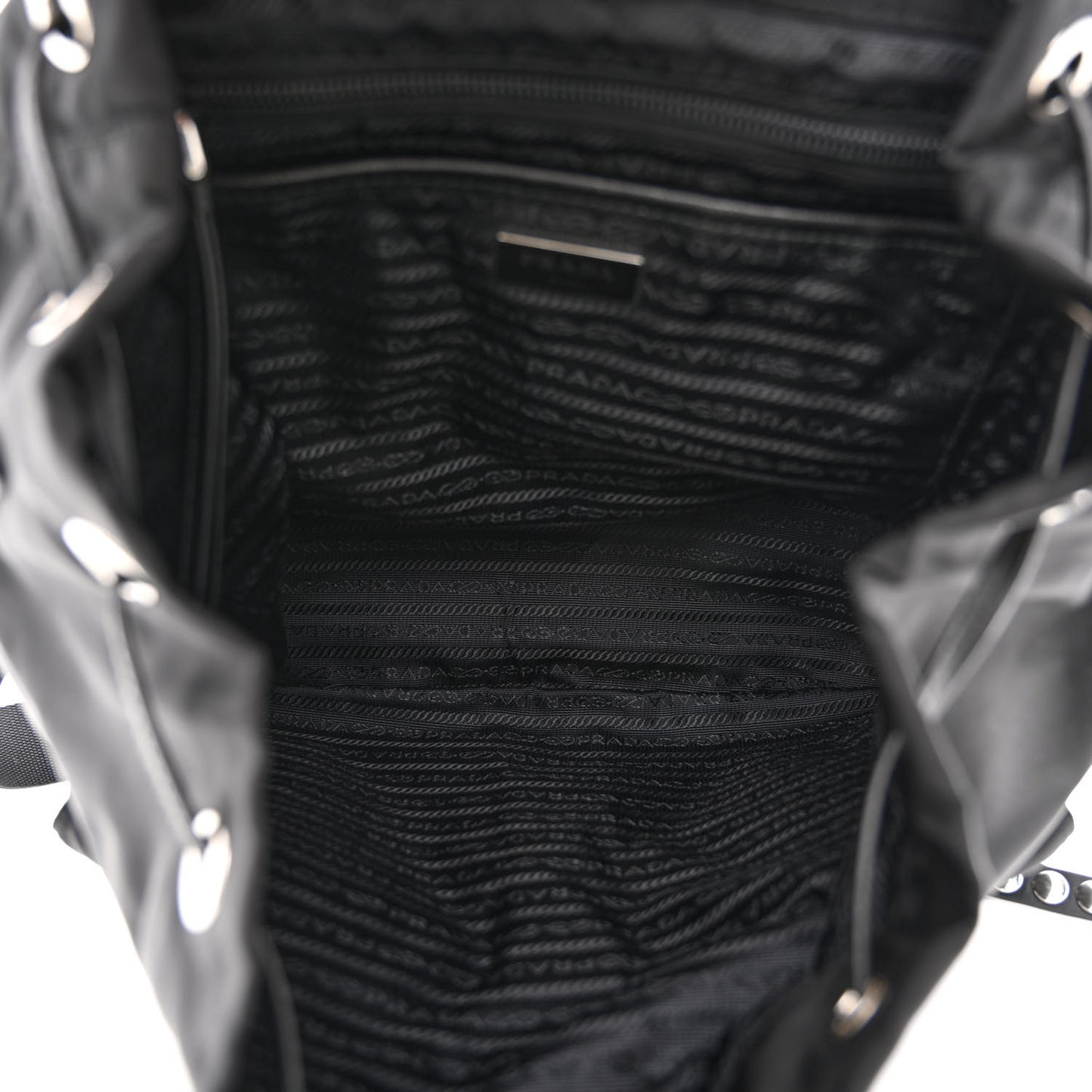 Nylon New Vela Studded Backpack Black