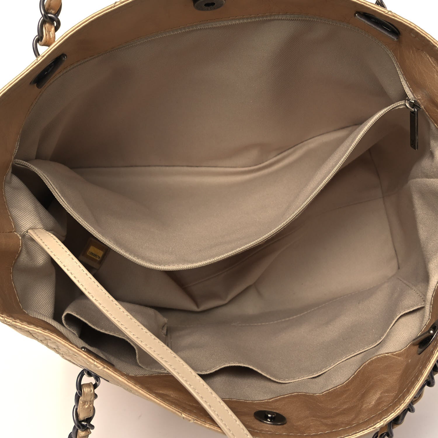 Chanel Metallic Aged Calfskin Small Shopping In Moscow Tote Gold 4 of 8