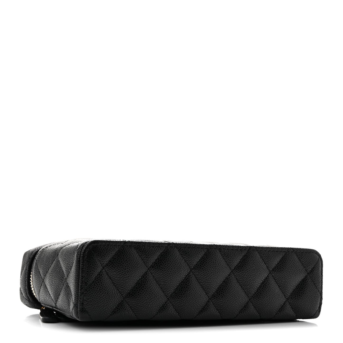 Caviar Quilted Top Handle Slim Vanity With Chain Black