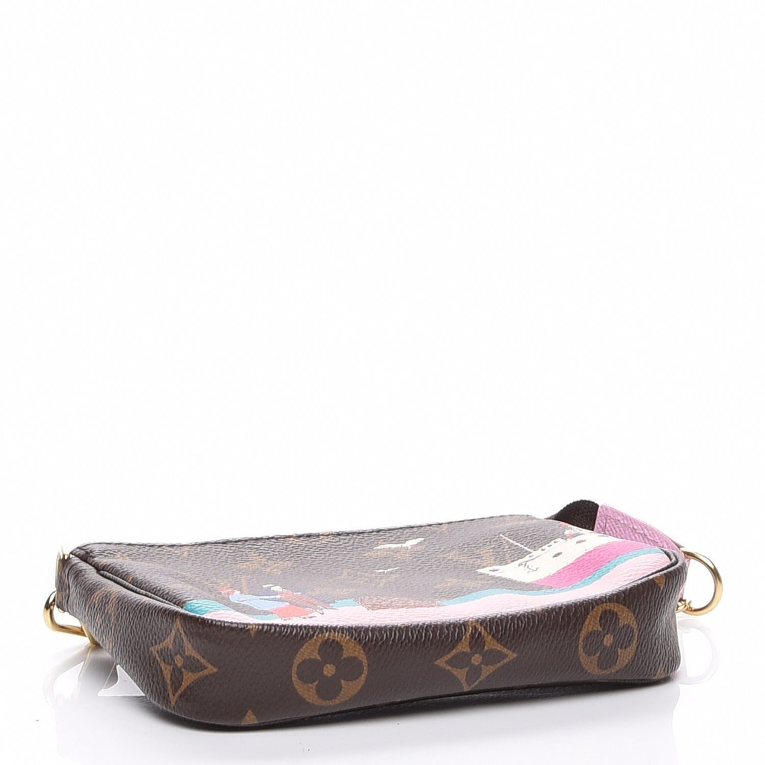 Louis Vuitton Monogram 2016 Christmas Animation Mini Pochette Accessories Rose Ballerine 4 of 7