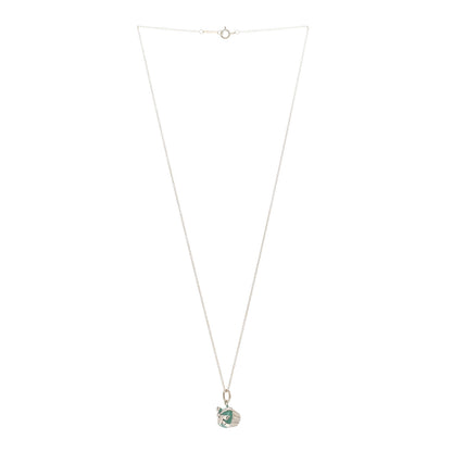 Tiffany Sterling Silver Enamel Gift Box Cupcake Charm Necklace Blue 3 of 4