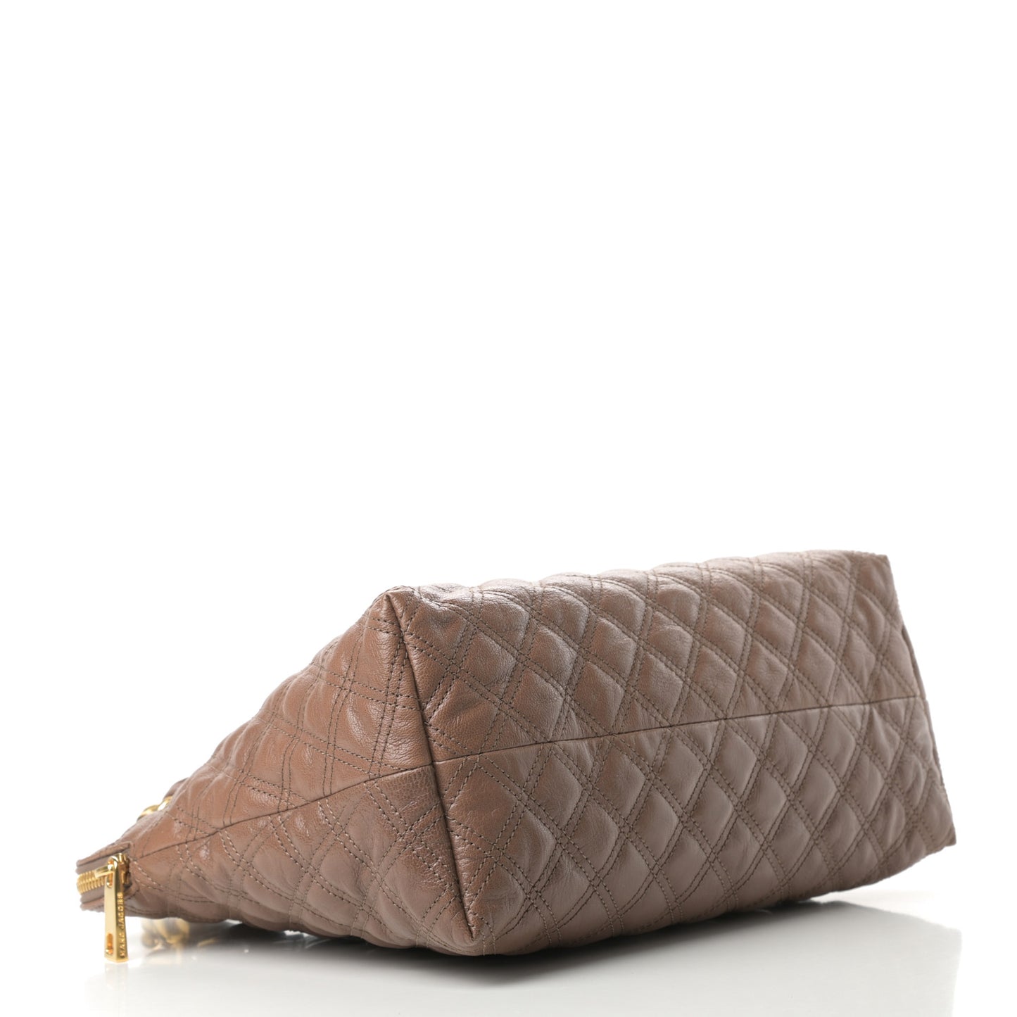 Lacquered Goatskin Quilted Karlie Satchel Brown