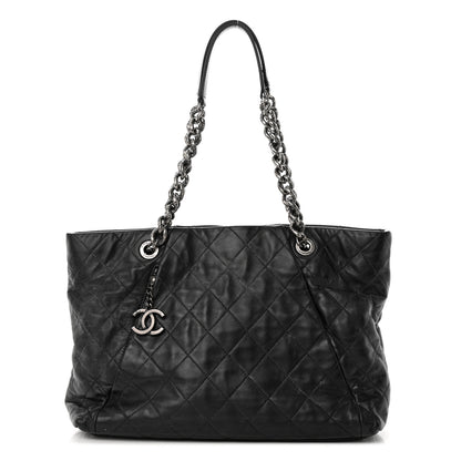Chanel Calfskin Quilted Large Coco Pleats Tote Black 1 of 34