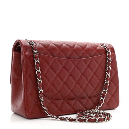 Chanel Caviar Quilted Jumbo Double Flap Dark Red 3 of 11