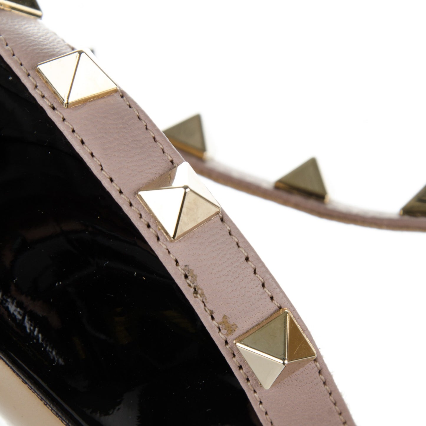 Patent Nappa Rockstud Ankle Strap 65mm Pumps 40 Black Poudre
