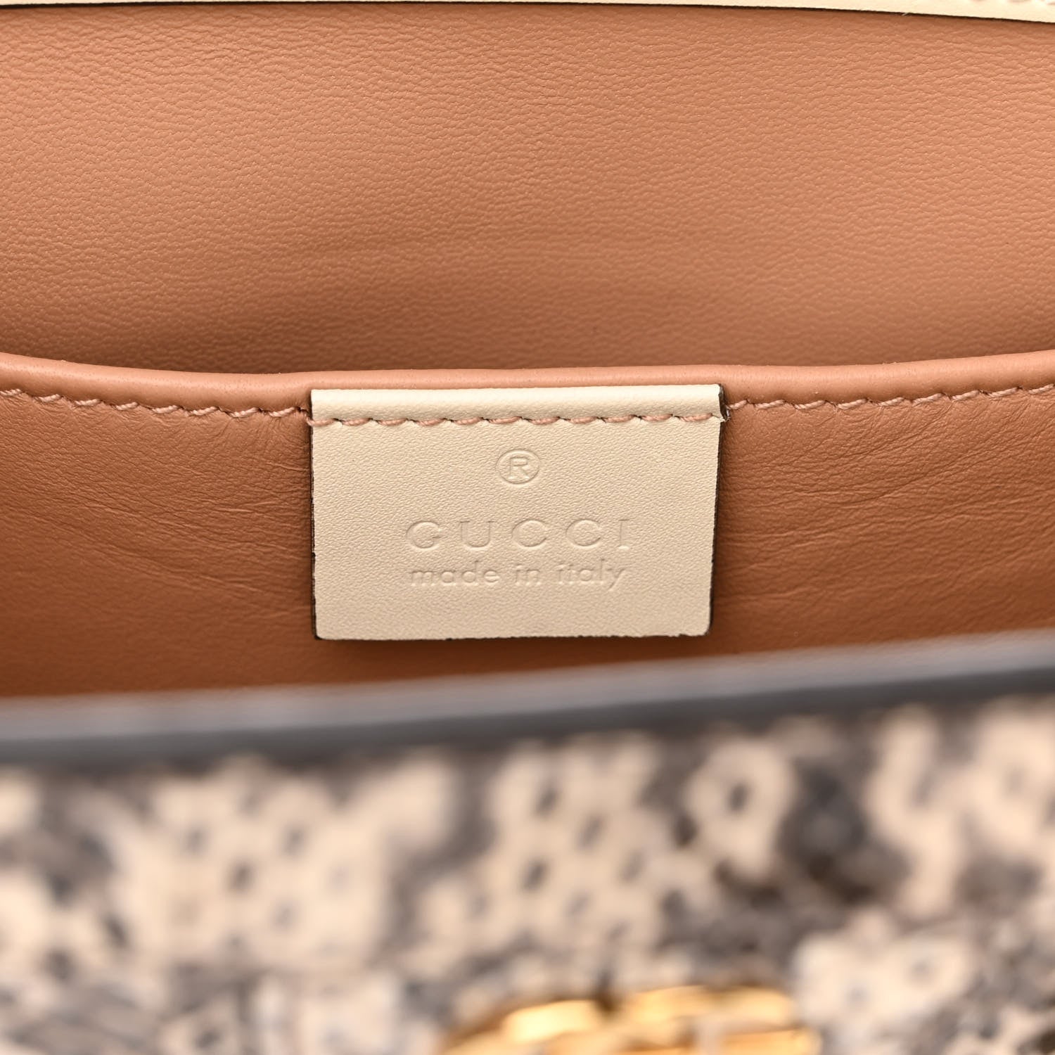Gucci Snakeskin GG Small Ophidia Chain Shoulder Bag Roccia 5 of 10