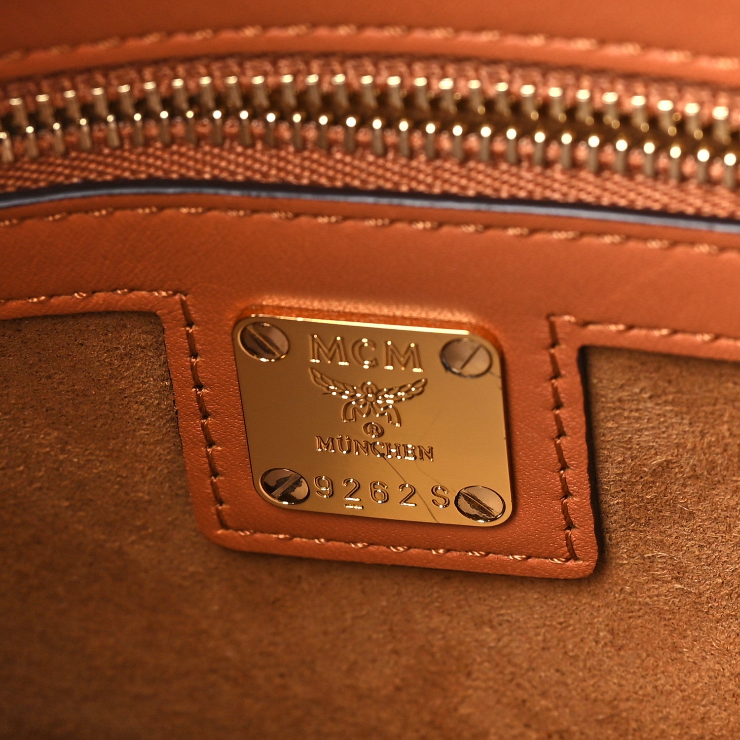 MCM Calfskin Mini Munchen Tote Cognac 6 of 9