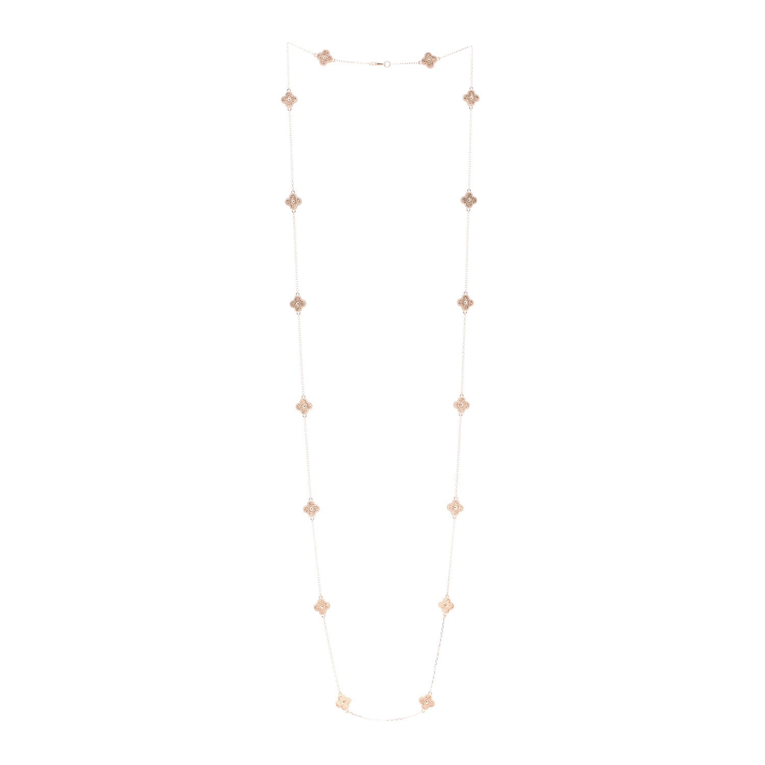 Van Cleef & Arpels 18K Rose Gold 16 Motifs Sweet Alhambra Necklace 3 of 7