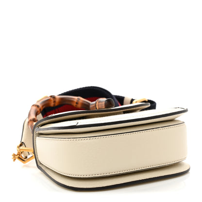 Gucci Monogram Jumbo GG Textured Dollar Calfskin Web Mini Bamboo 1947 Top Handle Bag Off White 4 of 11