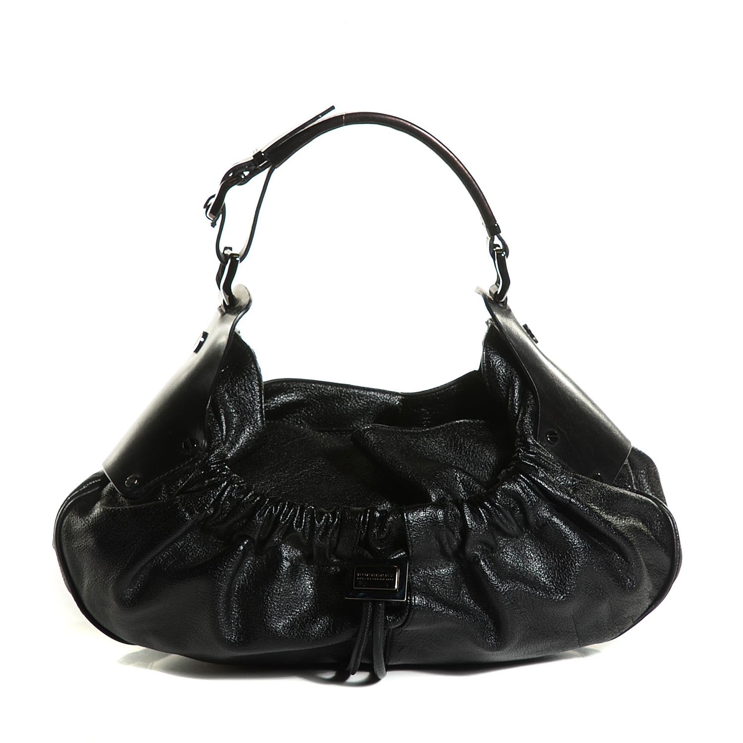 Burberry Calfskin Warrior Hobo Black 1 of 9