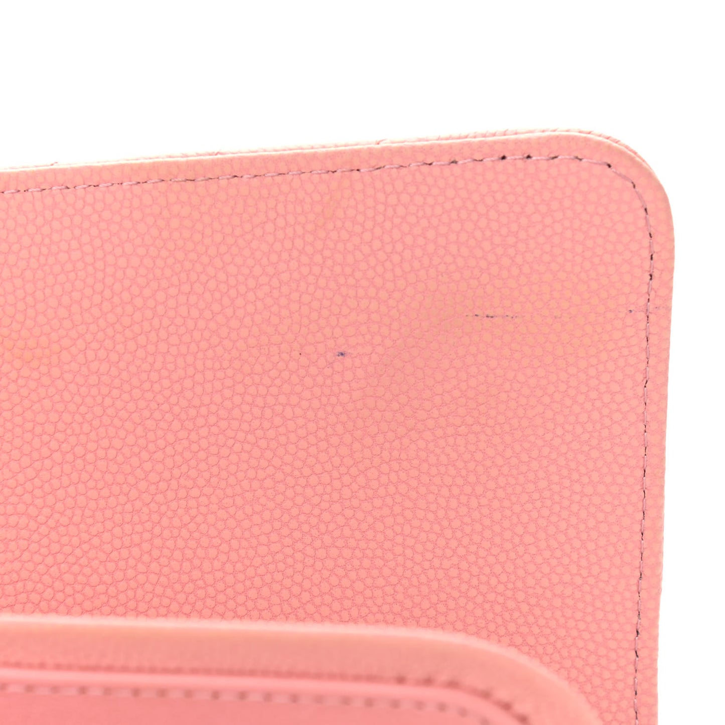 Caviar Flat Chevron Quilted Medium Double Flap Pink
