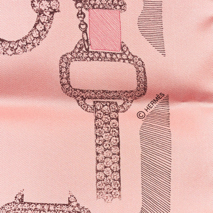 Hermes Silk Our Line Etude Pour Une Parure De Gala Scarf 90 Rose Ballerine Taupe Framboise 3 of 4