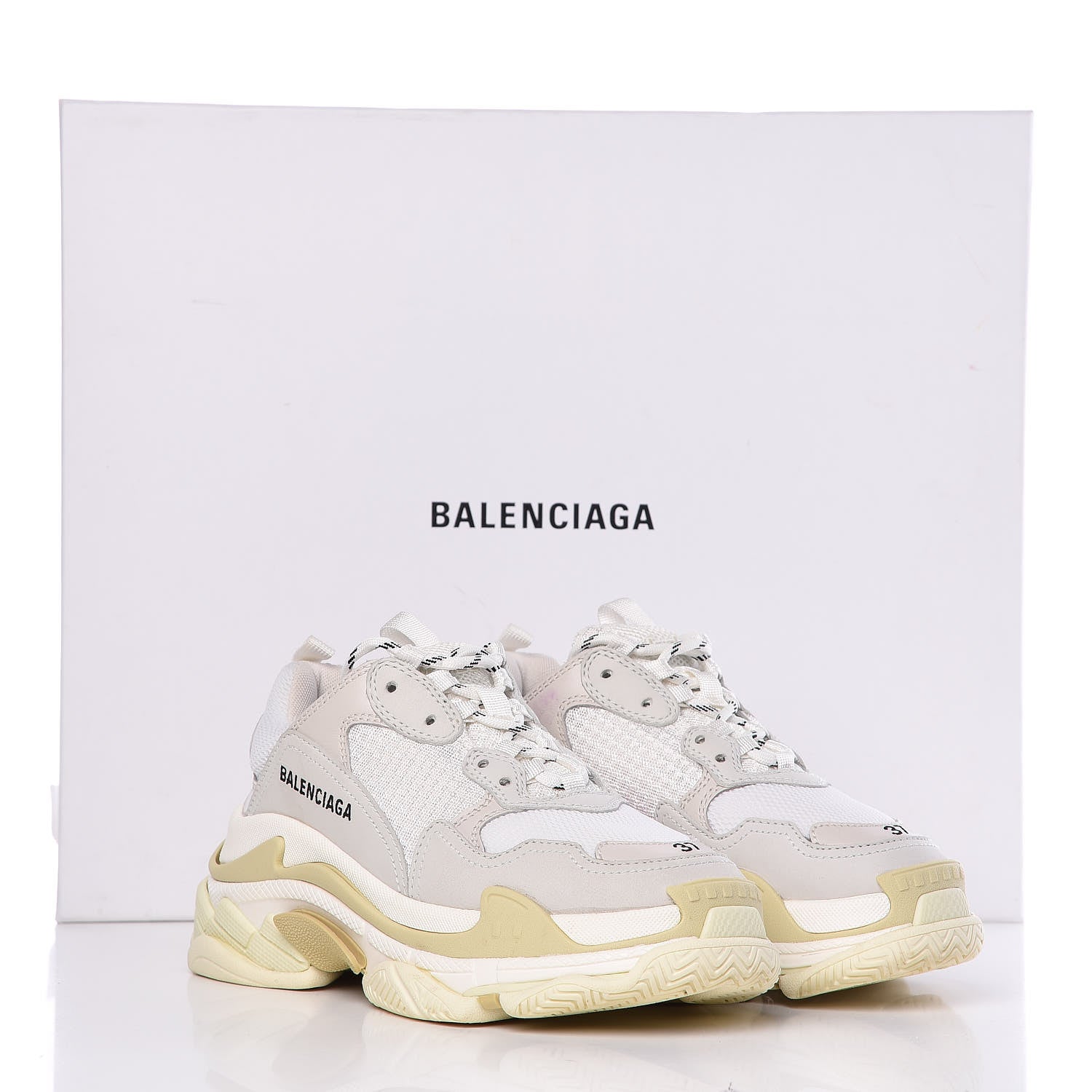 Balenciaga Fabric Mesh Womens Triple S Sneakers 37 White 14 of 14