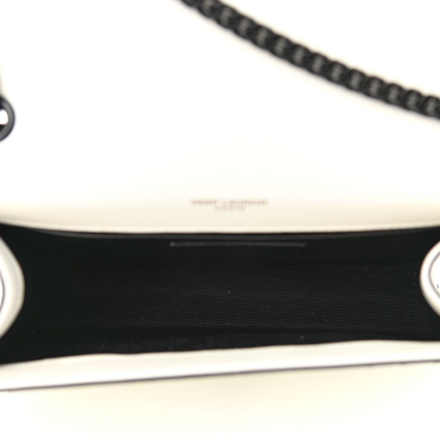 Saint Laurent Grain De Poudre Square Dot Print Small Monogram Kate Satchel White Matte Black 5 of 9